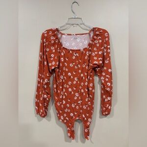 Bixby Nomad Women’s Floral Print Tie Front Long Sleeve Top Size L